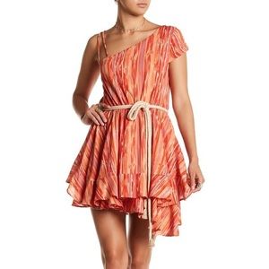 Free People Orange Heart Shaped One Shoulder Dress